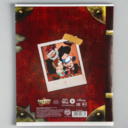 Цена за 5 шт. Тетрадь в клетку 48 л., картонная обложка «Секретная тетрадь, Гравити Фолз»