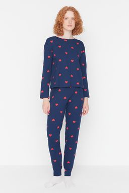 Trendyolmilla Beyaz %100 Pamuklu Kalpli Orme Pijama Tak?m? THMAW21PT0566 фото 28