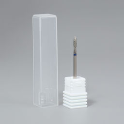 Фреза алмазная для маникюра «Пламя», средняя зернистость, 2.5×10 мм, в пластиковом футляре