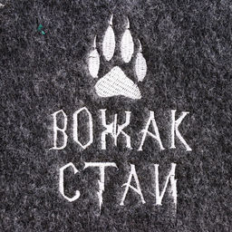 Шапка для бани и сауны с вышивкой «Вожак стаи», полиэфир 70%, шерсть 30%, серая, «Добропаровъ»