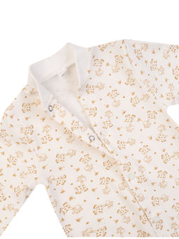 Комбинезон ясельный молочный принт жирафики