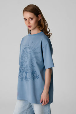 Арт. 3187 Футболка женская оверсайз 42-48 (4 шт) Цвет:серо-голубой - Калинка фото 13