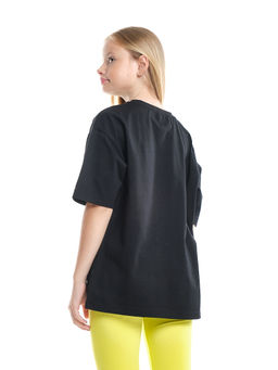 Футболка с принтом для девочки 22-9011 черный - Mini maxi фото 2