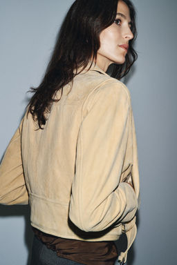 ZW COLLECTION LIMITED EDITION SUEDE LEATHER JACKET - Zara фото 3