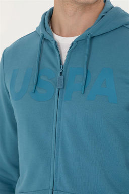 U. S. Polo Assn Мужской вязаный кардиган с капюшоном Petrol - U.s. polo assn фото 7