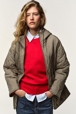 WATER-REPELLENT QUILTED JACKET WITH HOODIE - Zara фото 3