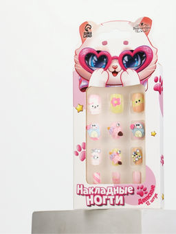 Детские накладные ногти «Котик», 12 шт.