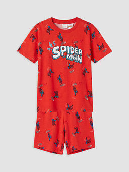 Spider-Man Bask?l? Erkek ?ocuk ?ortlu Pijama Tak?m?