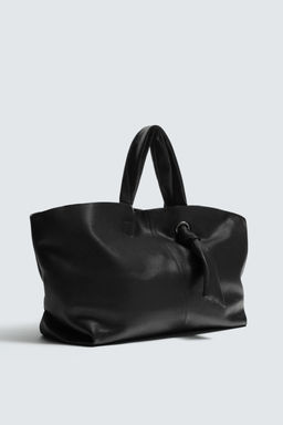BOLSO SHOPPER PIEL / Negro - Zara фото 8