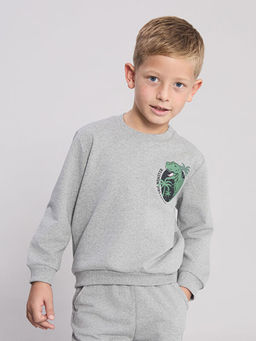 Bask?l? Erkek ?ocuk Sweatshirt ve E?ofman Alt?