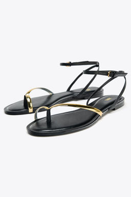 FLAT SANDALS WITH DETAIL - Zara фото 9