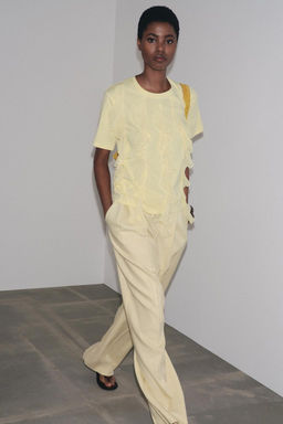 T-SHIRT WITH FRONT RUFFLES