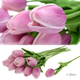 Цветок искусственный Тюльпан 30 см розово-фиолетовые / 1205 /уп 10/200/1200/ латэкс - Галеонтрейд фото 3