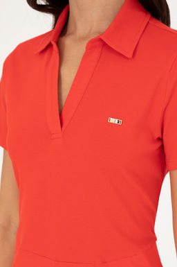 U. S. Polo Assn / Женское красное трикотажное платье - U.s. polo assn фото 6