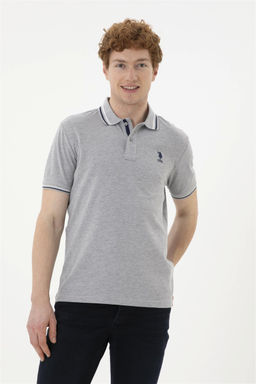 Мужская серая меланжевая базовая футболка - U.s. polo assn фото 3