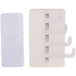 Цена за 10 шт. Крючок настенный многофункциональный на липкой основе "ИДЕЯДОМА", цвет белый, нагрузка 3кг/9*5,5см (пакет с подвесом)