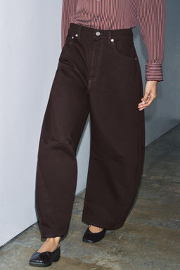 ZW COLLECTION MID-WAIST BALLOON JEANS - Zara фото 4