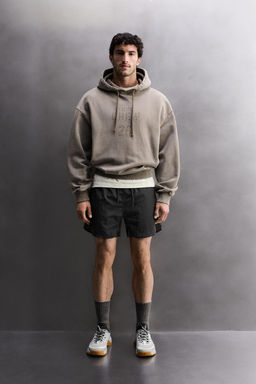 SUDADERA LAVADA RELAXED FIT TRAINING / Marr?n claro - Zara фото 6