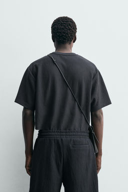 CAMISETA RELAXED FIT ESTRUCTURA / Azul / Acero - Zara фото 3