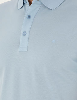 Голубая базовая футболка узкого кроя - Cacharel фото 7