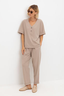 ЕВТ 4132/темно-бежевый брюки жен