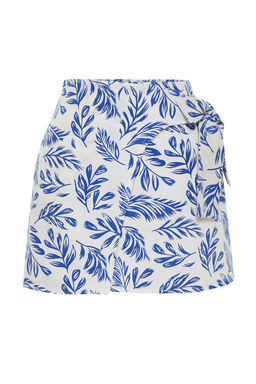TRENDYOLMILLA Lacivert Desenli Baglama Detayl? Kruvaze Mini Boy Dokuma Etek TWOSS24ET00103  фото 6