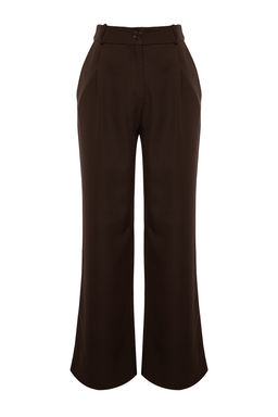 TRENDYOLMILLA Siyah Kemer Detayl? Wide Leg/Genis Paca Dokuma Pantolon TWOAW24PL00341  фото 22