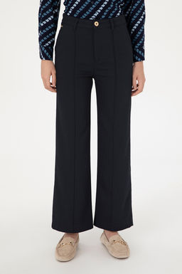 Kad_n Lacivert Straight Fit Kanvas Pantolon