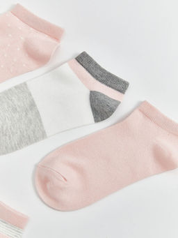 Renk Bloklu Kad?n Patik ?orap 5li