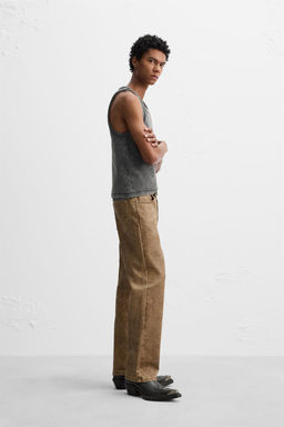LIMITED EDITION WAXED-EFFECT JEANS - Zara фото 4