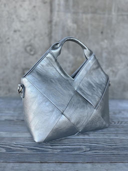 Женская сумка из эко кожи 0025 Серебро