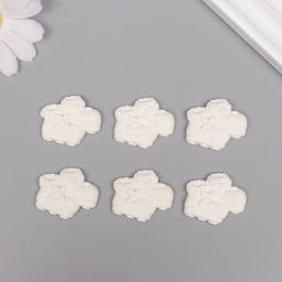 Цена за 4 шт. Декор для творчества полистоун «Пинетки», белый, набор 6 шт., 3×2.7 см