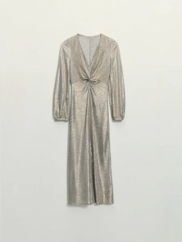 Платье из блестящей ткани с разрезом / Zarina