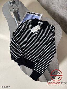 Свитер-поло в полоску женский