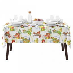 Скатерть 180х145см "Лимонад", длина стола до 140см, на 6 персон, хлопок "Комфорт" 171г/м2, упаковка классическая, пакет ПВХ 28х41см, "Домашняя мода" (Россия)