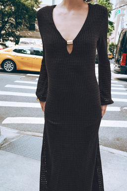 HARDWARE CROCHET MIDI DRESS - Zara фото 4