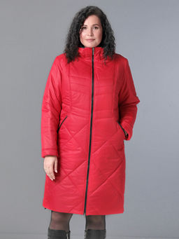 25311 Пальто дем. красный - Dizzyway фото 8