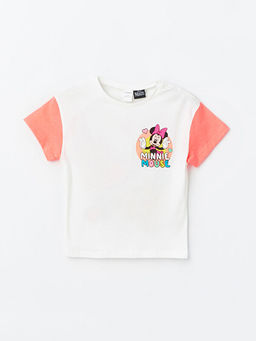 Bisiklet Yaka K?sa Kollu Minnie Mouse Bask?l? K?z Bebek T-shirt ve Tayt 2li Tak?m - Waikiki фото 2