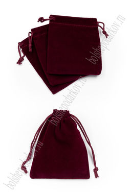 Мешочек бархатный 8*10 см (20 шт) SF-7579, бордовый