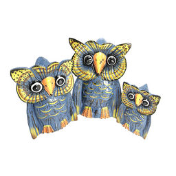 Статуэтка Три совы дерево албезия 25см-20см 15см символ благополучия и процветания в семье