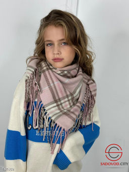 Детский платок теплый в клетку - Bruno фото 5