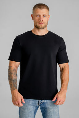 Арт. 61112/8 Футболка  мужская однотонная 48-58 (6 шт) Цвет:черный