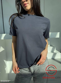 Футболка женская однотонная