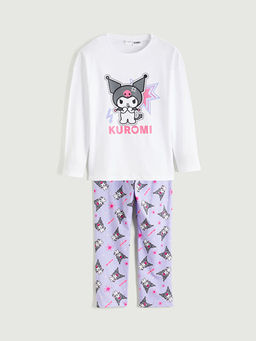 Bisiklet Yaka Kuromi Bask?l? K?z ?ocuk Pijama Tak?m?