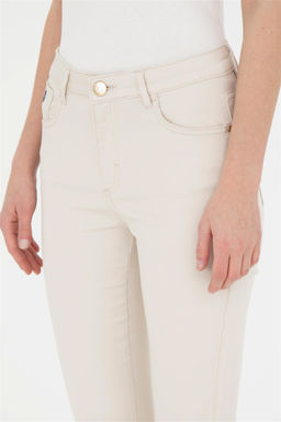 Женские бежевые брюки из плотной ткани - U.s. polo assn фото 6