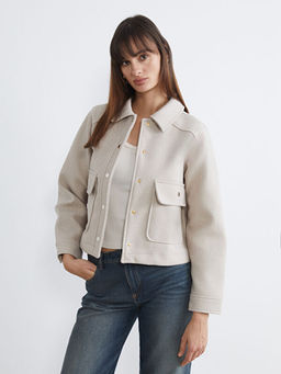 G?mlek Yaka Kad?n Ka?e Ceket