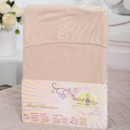 Простыня на резинке Атра 160х200х20, цвет бежевый бязь 120г/м, хлопок  фото 5