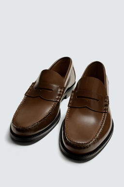 LEATHER PENNY LOAFERS - Zara фото 2