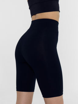 Шорты-велосипедки женские с высокой талией в желтом оттенке