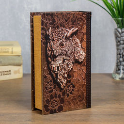 Шкатулка книга-сейф «Филин», дерево, 21×13×5 см